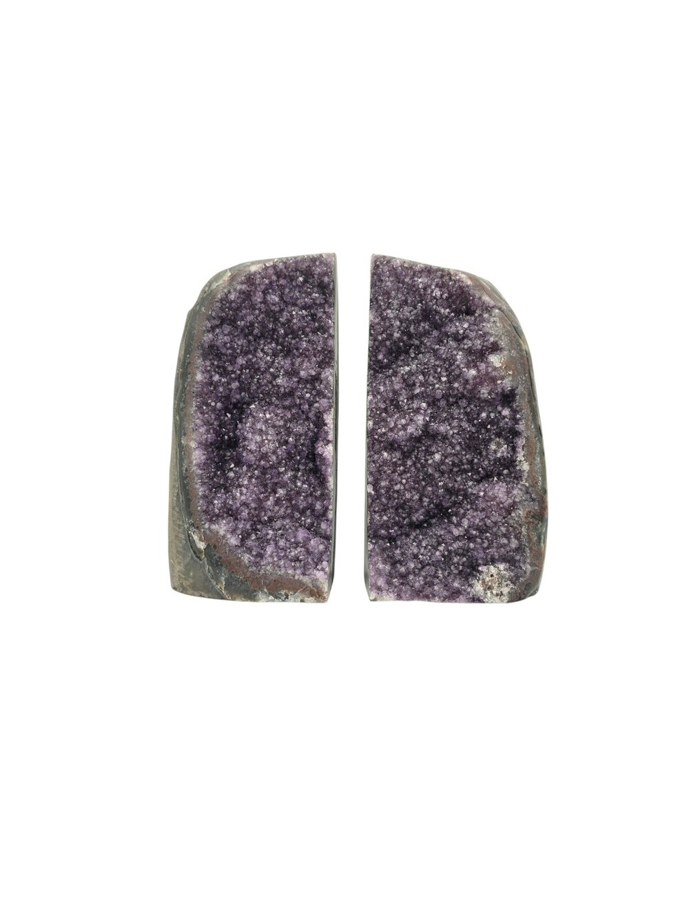 Amethyst Bookends Natural Geode Purple Crystal Quartz Agate Book Ends Set